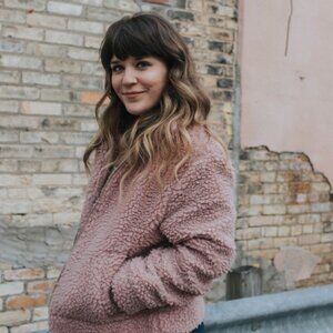 NWT Outer Edge Teddy Jacket in Dusty Rose Pink - 1X